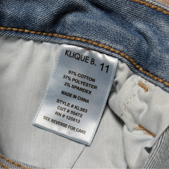 KLIQUE B. Blue Wide Leg Jeans Women’s 11 31 Ankle Crop High Rise - Picture 7 of 7